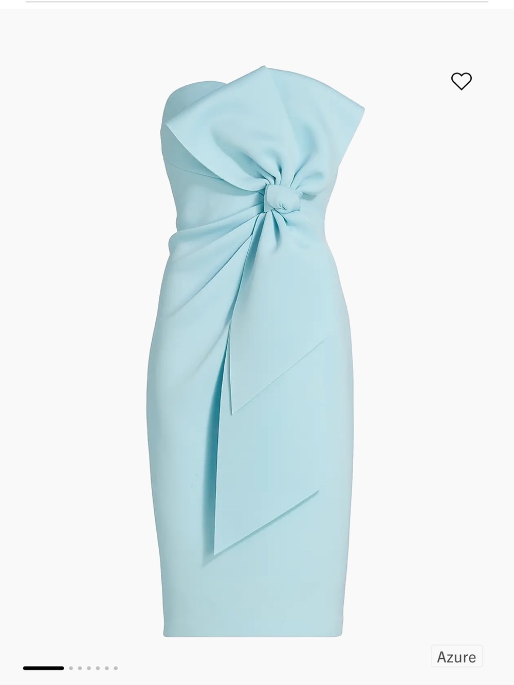 Badgley Mischka Womens Strapless Bow Embellished Midi Dress Azure Size 10